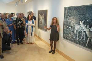 Valerie Mangion at the opening of “Night Vision” in July. Photo: Wisconsin Academy of Arts, Letters and Sciences.